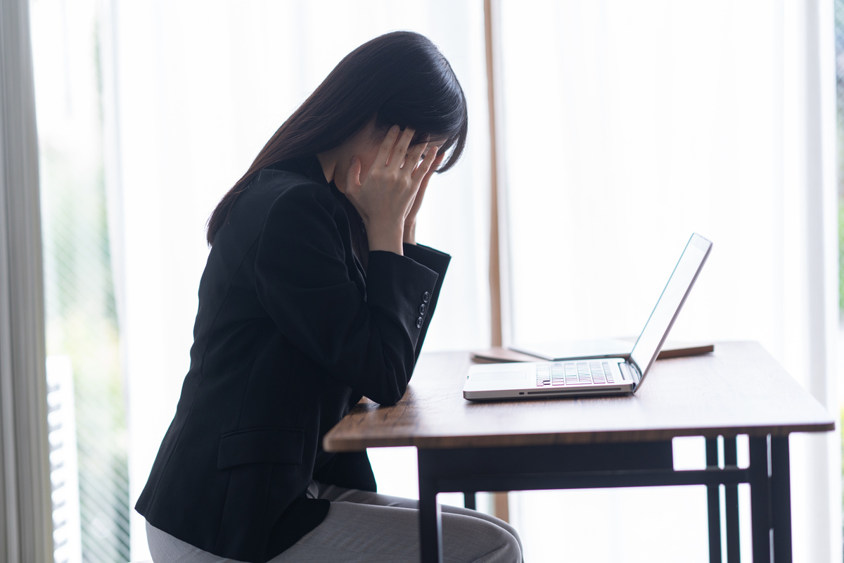 Japanese woman worried about work